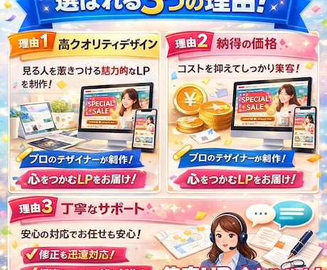 集客力UP！魅せるLP制作をします 成約率アップを目指すオリジナルLP制作代行します イメージ2