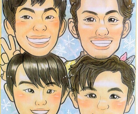 写真を元に似顔絵を描きます パステルをつかったほんわかした似顔絵を描きます イメージ2