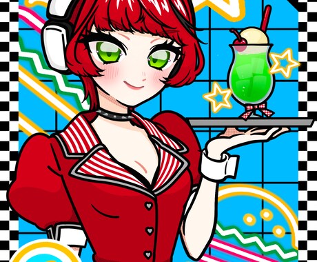 ポップなイラスト作成します Vライバーのイラスト経験あり！※基本は人物(上半身)です。 イメージ2
