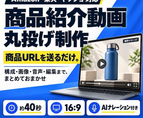 Amazon・楽天の商品紹介動画を丸投げ制作します イメージ1