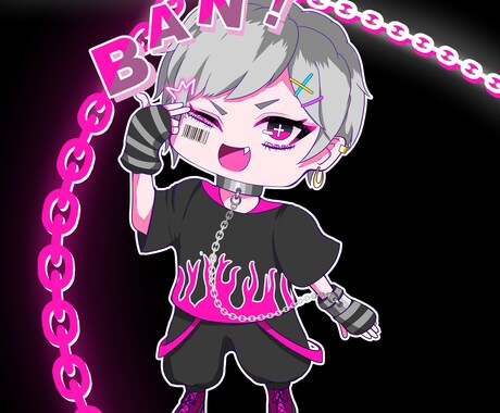サブカル系ちびキャラ描きます サイバーパンク、アメコミ、ポップなどサブカル系ミニイラスト イメージ2