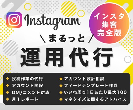Instagram運用を丸投げ！1ヶ月代行します 成果にこだわるプロによる、本気のアカウント運用 イメージ1