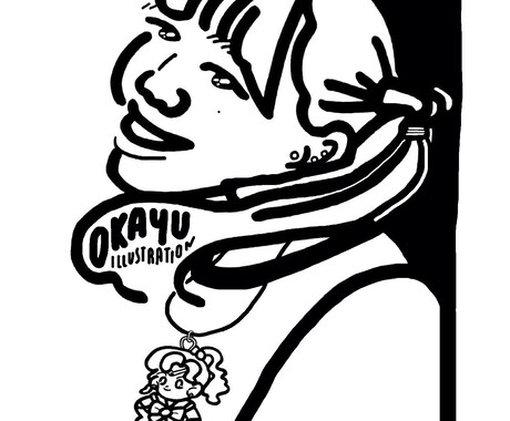 線がかわいい☺︎☺︎☺︎ 線画でコーデ描きます こちらは【文字あり】のイラストです。お祝いやプレゼントに。 イメージ2