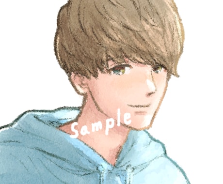SNSアイコン制作します アナログ風のバストアップイラストです イメージ2