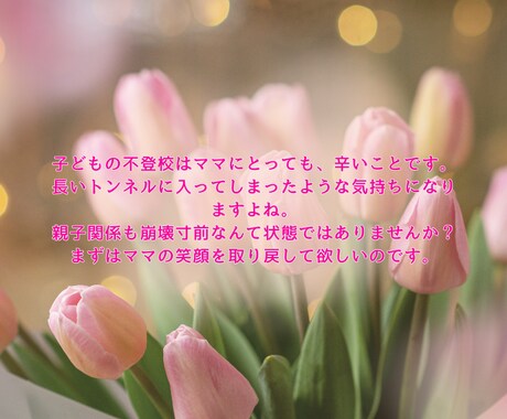 不登校の子を持つママの支援をします ママの不安を解消して、親子関係をまあるくします！ イメージ2