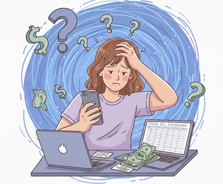 スマホ料金見直しいたします 料金が高いなどのスマホ関連のお悩みを抱えた方必見！ イメージ1