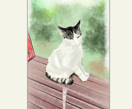 ご自宅で飼われているネコちゃんのイラストを描きます お気に入りの写真をイラスト風に作成しませんか？ イメージ1