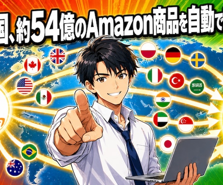 19ヶ国のAmazonの商品を自動登録します 19年の物販経験を基に開発。為替自動計算・バリエーション対応 イメージ1