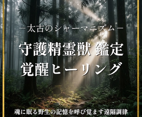 太古の遠隔ヒーリング　守護精霊獣を鑑定します 聖なる精霊獣の姿を読み解き、貴方本来の強さを呼び覚まします。 イメージ1