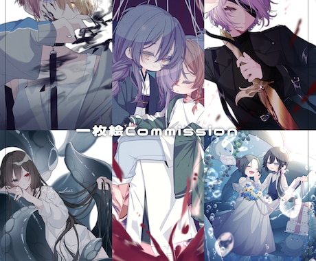 胸上一枚絵制作いたします はっきりした艶のあるアニメ塗りが得意です！ イメージ1