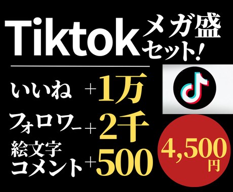 Tiktokメガ盛セット！アカウントを盛り上げます フォロワー、いいね、コメントが一気に増えるお買い得セット！ イメージ1