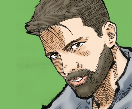 青年漫画風の似顔絵をお描きします 男性に特におすすめ。力強いタッチで他の人と差別化しませんか？ イメージ1
