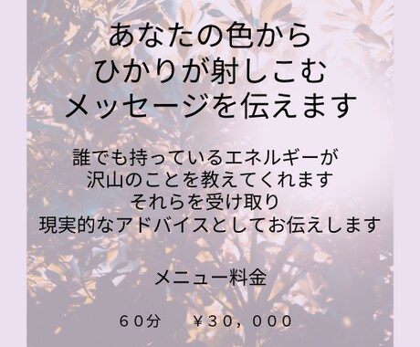 あなたの発するオーラから視る透視・霊視致します あなたの固有のオーラと体調や心の状態で変化するオーラを視ます イメージ2