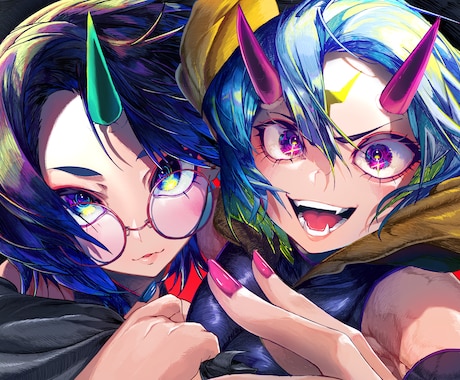 ビビットカラーカッコ可愛い女の子イラストを描きます イメージ1