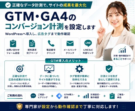 GTM・GA4のコンバージョン計測を設定します WordPressへ導入し、GA4・広告タグまで動作確認 イメージ2