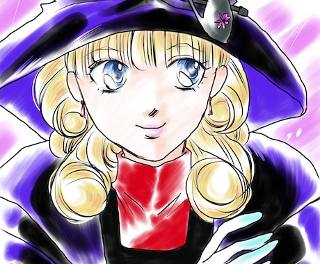 ハロウィンの絵を描きます かわいい魔女描きました。猫がポイント イメージ1