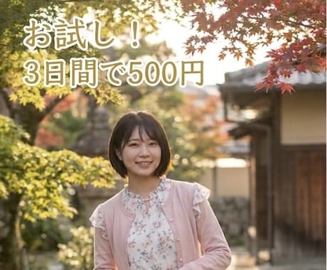 友達や恋人のように。3日間お試しでお話しできます 愚痴や雑談も大歓迎！初めての方も安心のお試しプラン イメージ1