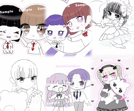 簡易的なイラストお描きします 3L、コテ単、夢絵など対応しております。 イメージ1