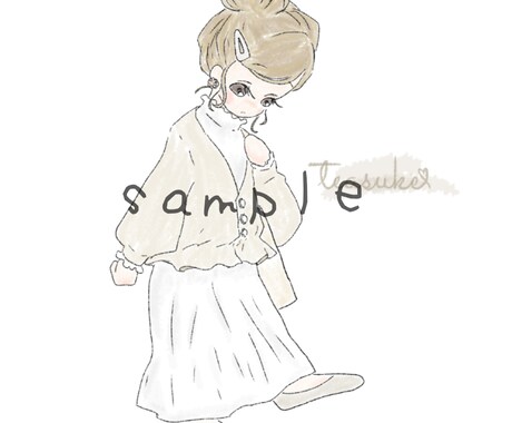 SNSアイコンなどのイラスト描きます きゅるるんおめめのふわっとしたイラスト イメージ2
