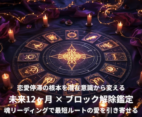恋愛停滞の原因を可視化し潜在意識ブロック解除します 詰まり月→動く月と12ヶ月の行動計画を明示します イメージ1