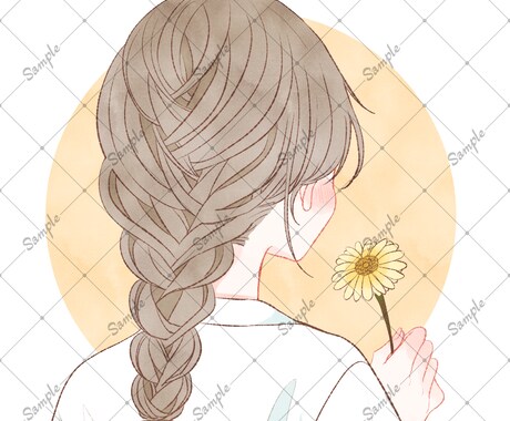 可愛い髪型描きます 後ろ姿だけで魅せることができるアイコンです✿︎ イメージ2