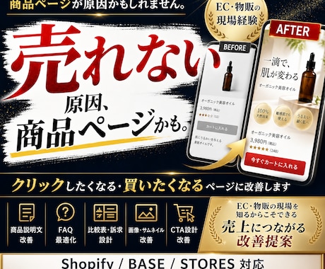 EC年商3億経験者が売れない商品ページを改善します 広告費をかけても売れない原因は、商品ページにあるかも。 イメージ1