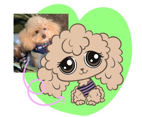 リトルペットショップ風に家族を描きます 愛犬・愛猫のアイコン、イラスト作成 イメージ2
