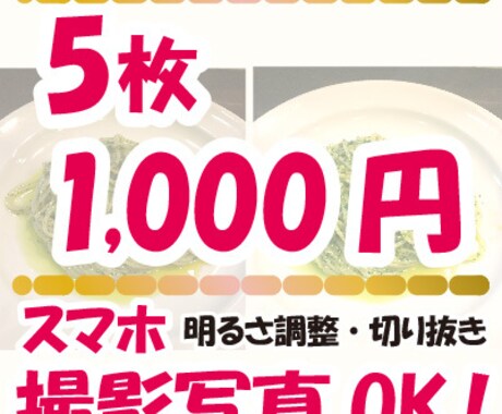 画像加工・5枚以内1000円でお受けします こまごまとした説明なく、シンプル！ イメージ1