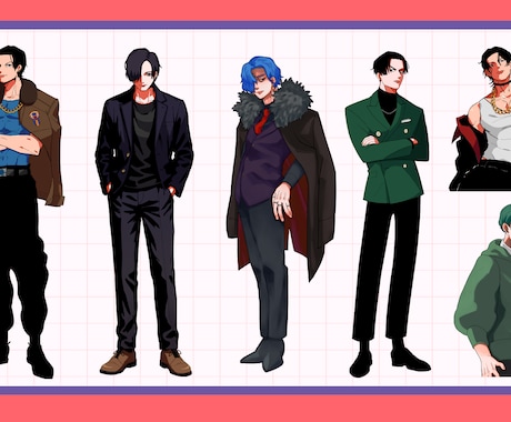 TRPG・創作キャラなど男性立ち絵お描きします 用途に合わせて作成させていただきます。 イメージ2