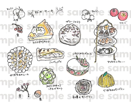 手書きで味のある食べ物のイラスト描きます あなたの想い出や商品をイラストに残しませんか？ イメージ2