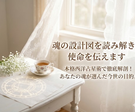 2万文字！魂の設計図を読み解き、使命を伝えます 本格西洋占星術で徹底解剖！あなたの魂が選んだ今世の目的とは？ イメージ1