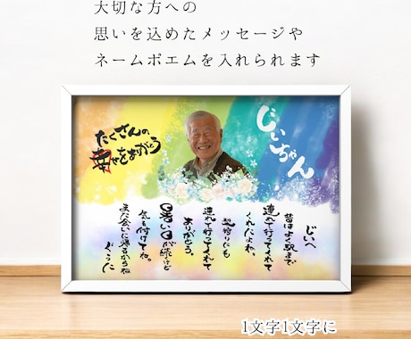 天国に行った大切な方へ筆アートをデザインします 感謝と大切な気持ちをいつまでも思い返せるあたたかい作品に イメージ2