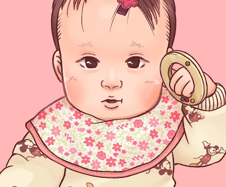 程よくリアルで温かみのあるお子様の似顔絵を描きます サンプルのようなお子様の似顔絵を描きます。 イメージ2