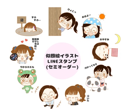 似顔絵LINEスタンプ(セミオーダー)作ります 自分だけのオリジナルスタンプを作りませんか？ イメージ1