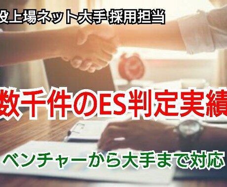 現役人事採用担当者がES仕上げます 数万人のES添削経験がある現役担当が、光るESに変えます イメージ1