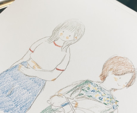色鉛筆の温かみのあるイラストを作成します 癒されるタッチで人物を描きます イメージ2