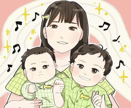 家族と！恋人と！ペットと！似顔絵描きます ご要望に合わせて雰囲気や装飾も描けます！記念日やお祝いにも！ イメージ2