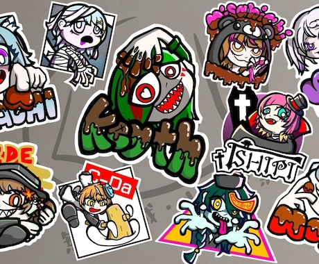 目を引くデフォルメイラストを描きます 汎用性の高いステッカー風イラストならお任せください！ イメージ1