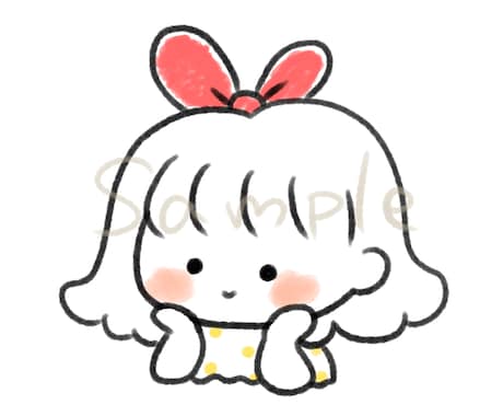 ゆるすぎるイラスト作成します ︎✿ おまけに少し/3色でシンプル仕上げ イメージ1
