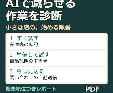 AIで減らせる作業を診断しレポートにします イメージ1