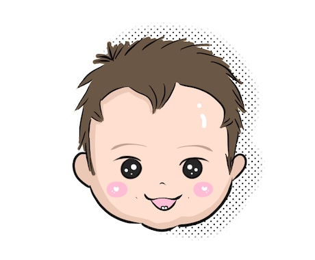 赤ちゃん・子供の似顔絵のSNSアイコンお描きします コロンと可愛い♪世界に一つだけのアイコンを作成☆ イメージ2