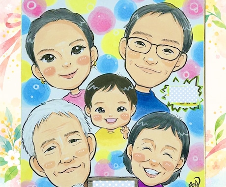 10組！特別価格★リアル過ぎず可愛い似顔絵描きます イメージ1