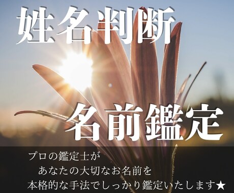 プロの鑑定士が破格で大切なお名前しっかり鑑定します ☆字源漢字、五行を用いる本格的手法☆熊崎式五行姓名判断で鑑定 イメージ1