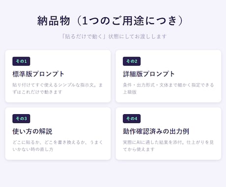 業務用のAIプロンプトをオーダー設計します 丸投げOK。そのまま使える指示文を2案＋解説つきで納品 イメージ2