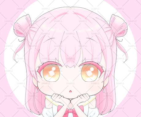 きゅるんポーズの女の子アイコンを制作します イメージ1