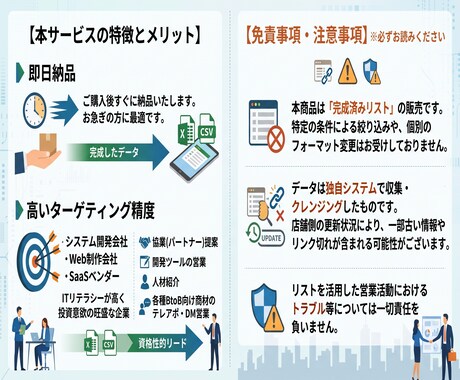 即納！IT企業の新規開拓テレアポリストを提供します BtoB営業に最適！2393件の高純度ITベンダー法人リスト イメージ2