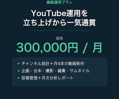 YouTubeチャンネル運用を一気通貫で代行します 企画から編集まで月4本を継続納品します イメージ1