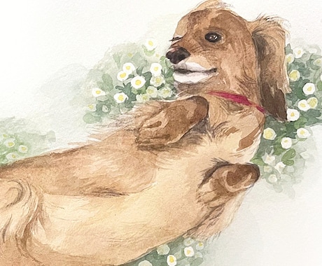 動物似顔絵・手描きの水彩で描きます 鮮やかなタッチの水彩画で、思い出をアートとして残しませんか? イメージ1