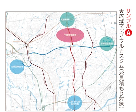 価格は依頼内容で増減！　本格的な広域地図作成します より広い範囲の地図・観光マップ・道路図・路線図・学校教材など イメージ1