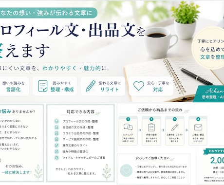 プロフィール文・出品文を整えます あなたの強みが伝わる文章に整えます イメージ2